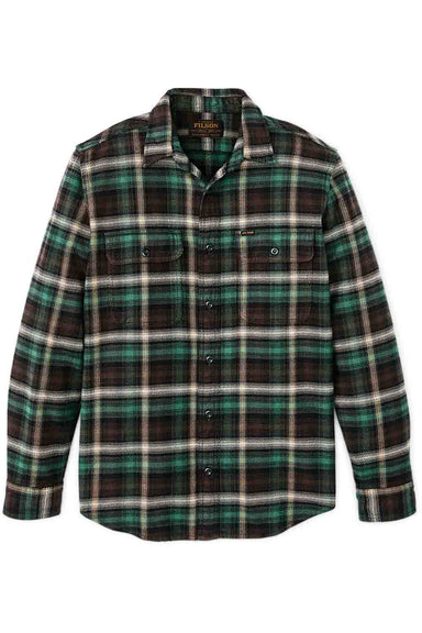 filson vintage flannel workshirt brown cream multi plaid front