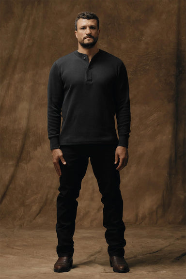 Filson - Waffle Knit Henley - Faded Black - Front