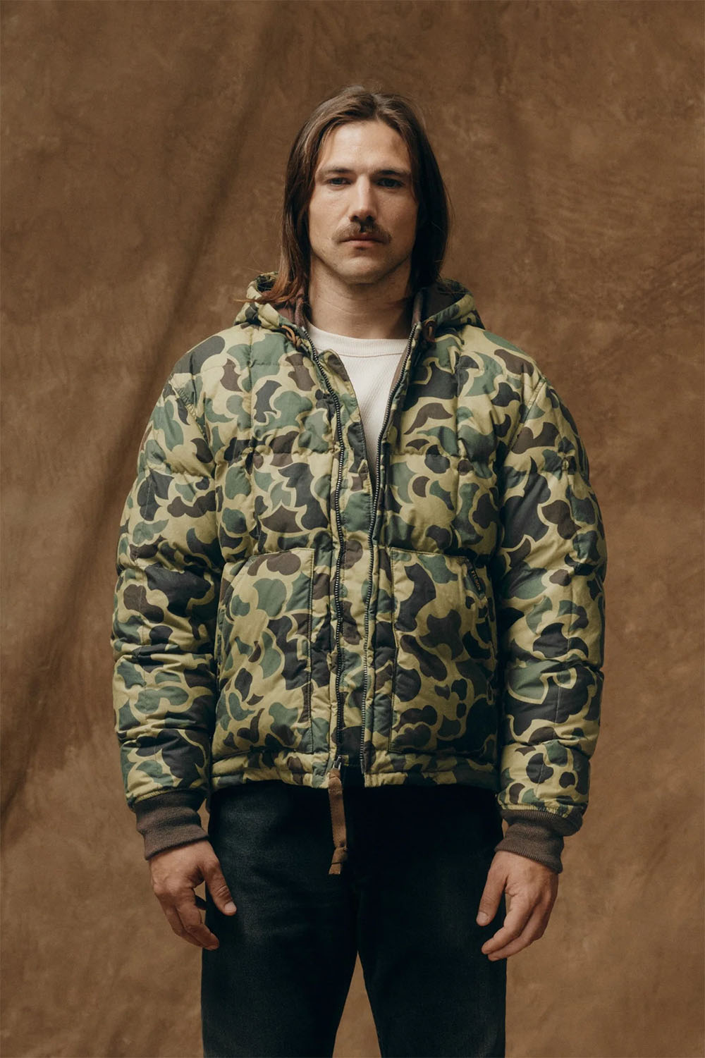 filson waxed down jacket tundra shrub camo front