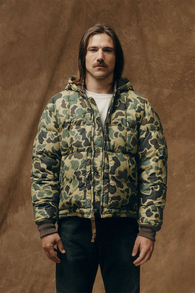 filson waxed down jacket tundra shrub camo front