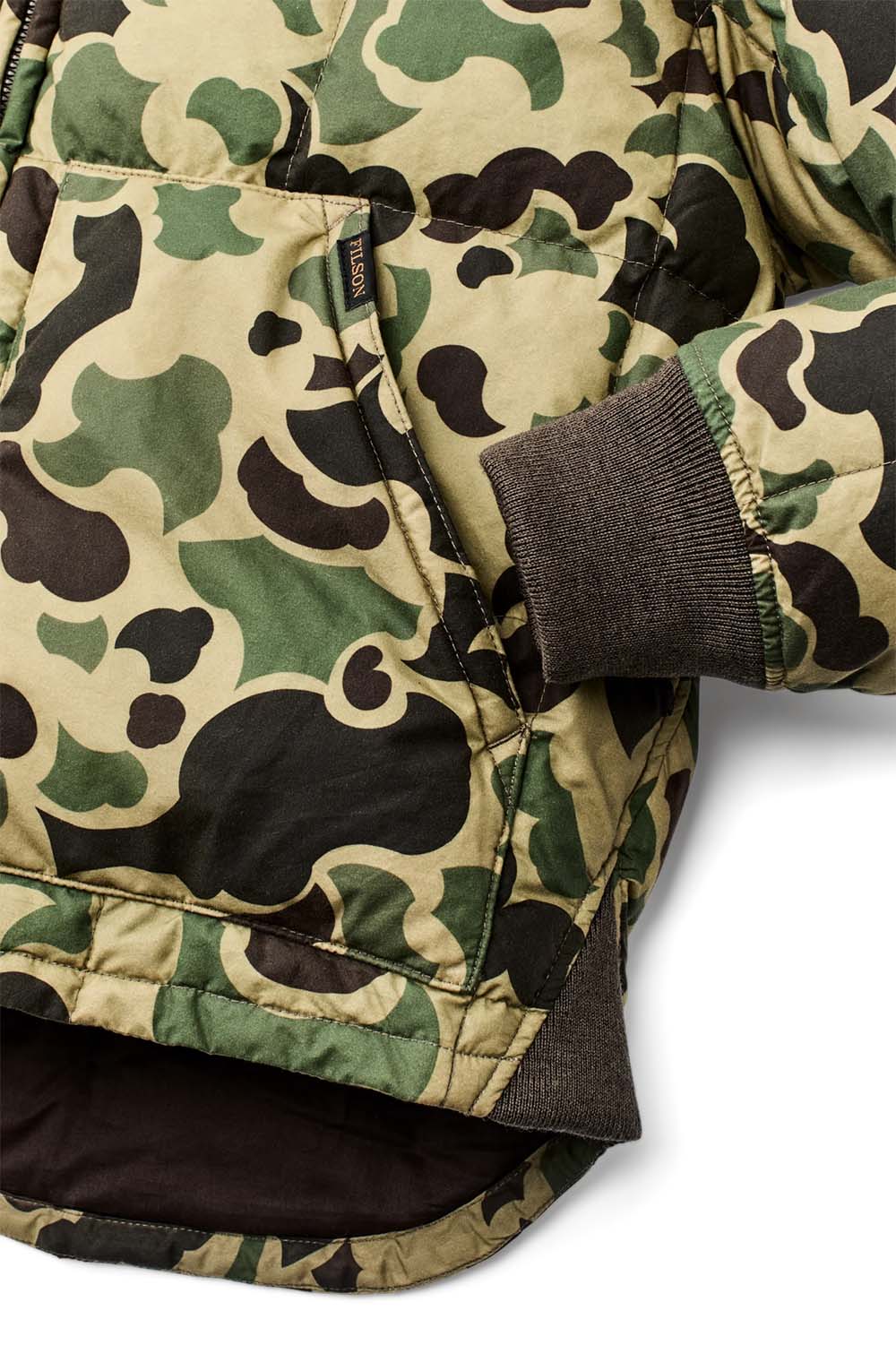 filson waxed down jacket tundra shrub camo pocket