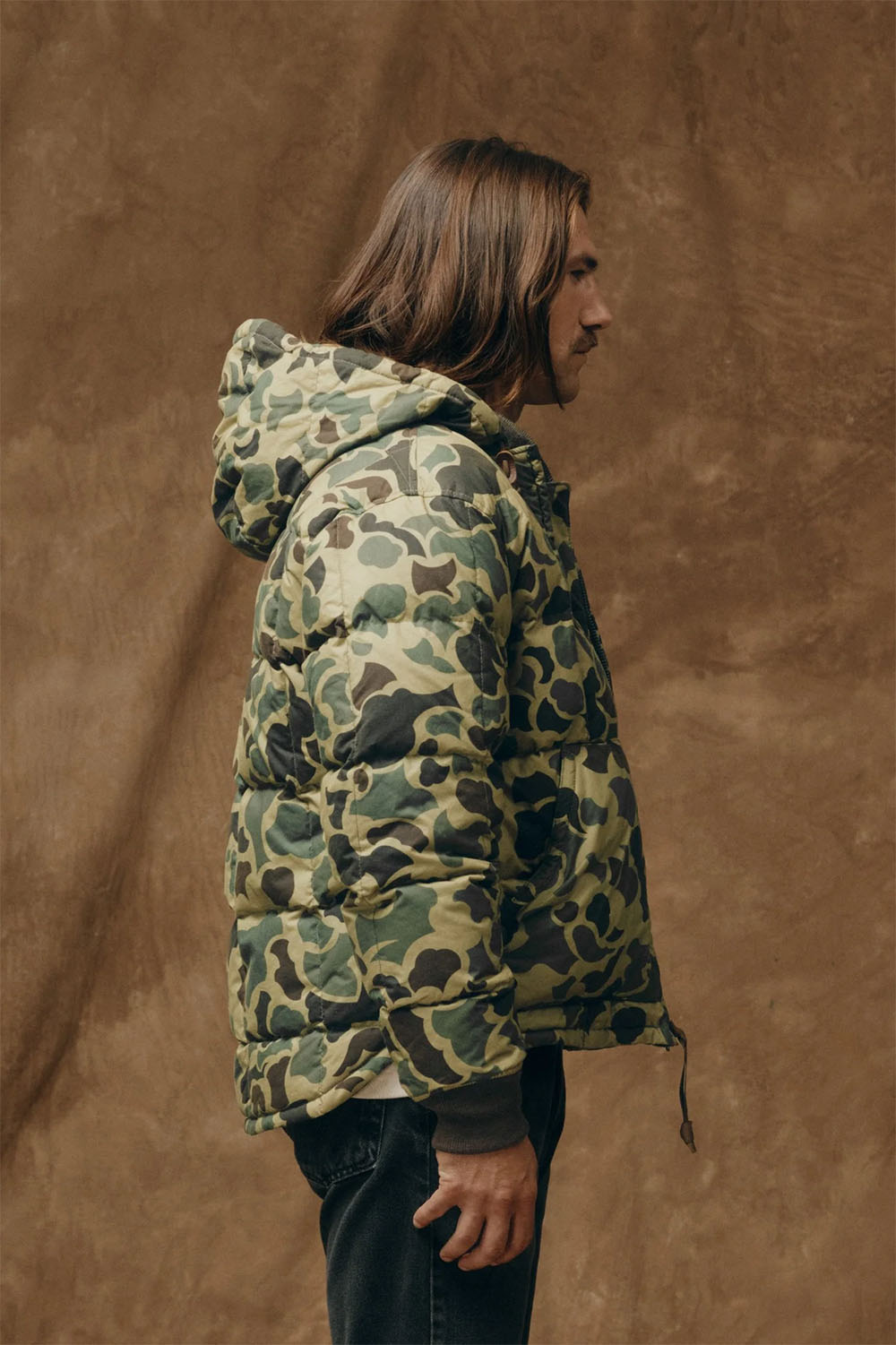 filson waxed down jacket tundra shrub camo side