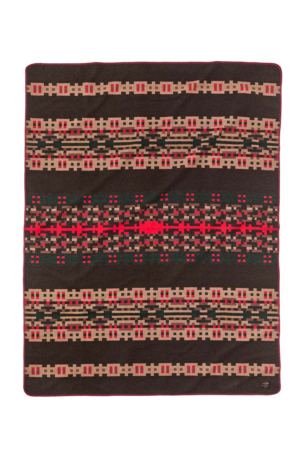filson wool-blend blanket brown port multi back