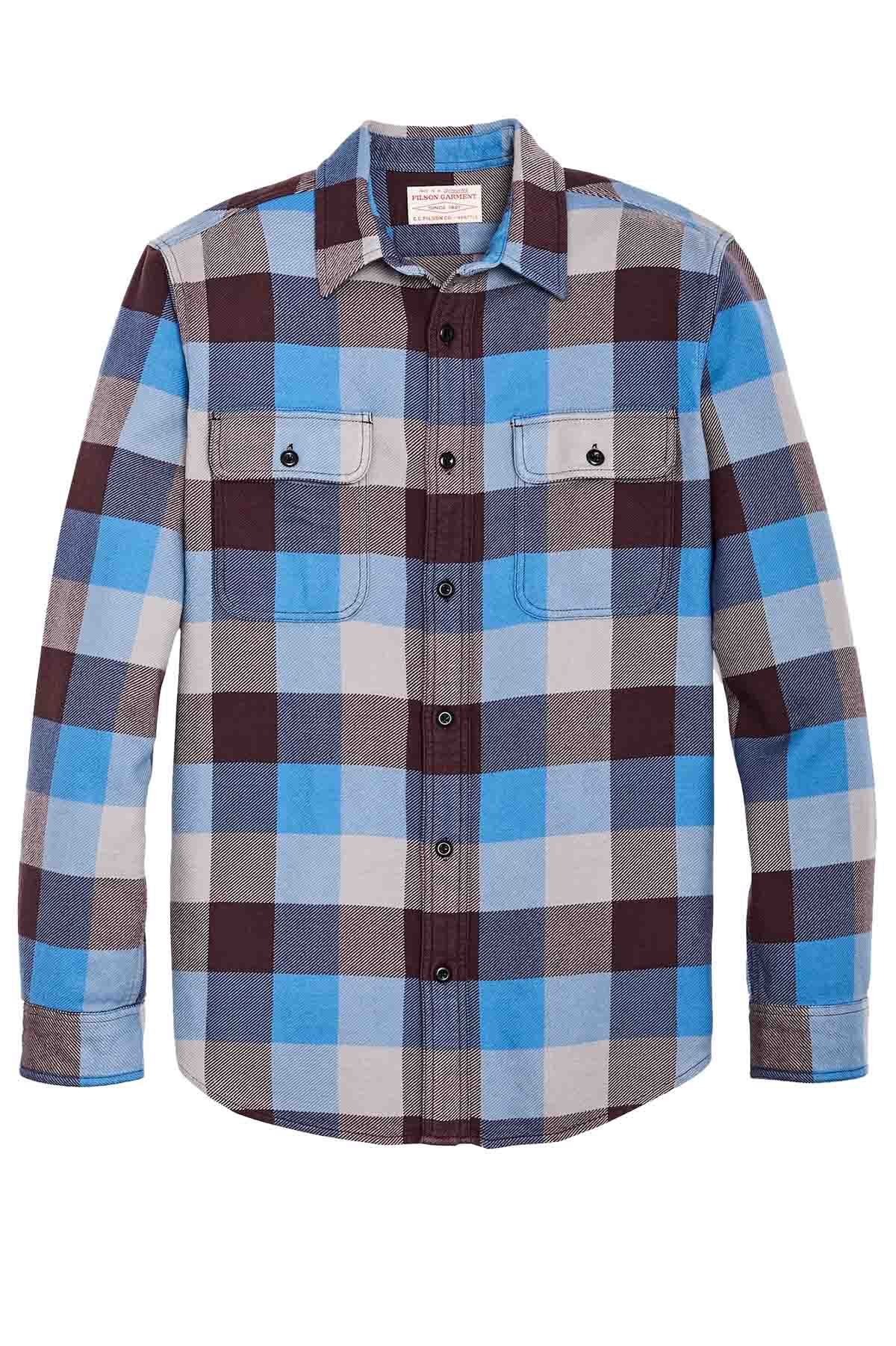 Filson - Vintage Flannel Workshirt - Blue/Maroon/Gray Check - Front