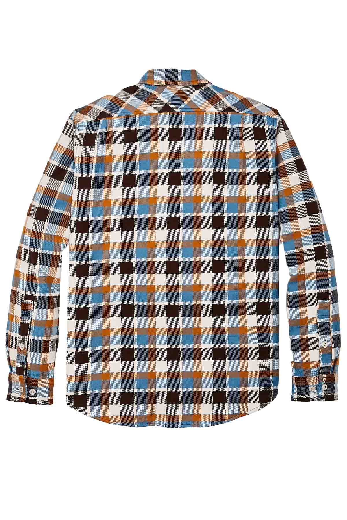 Filson - Vintage Flannel Workshirt - Brown/Cream/Ochre/Blue Plaid - Back