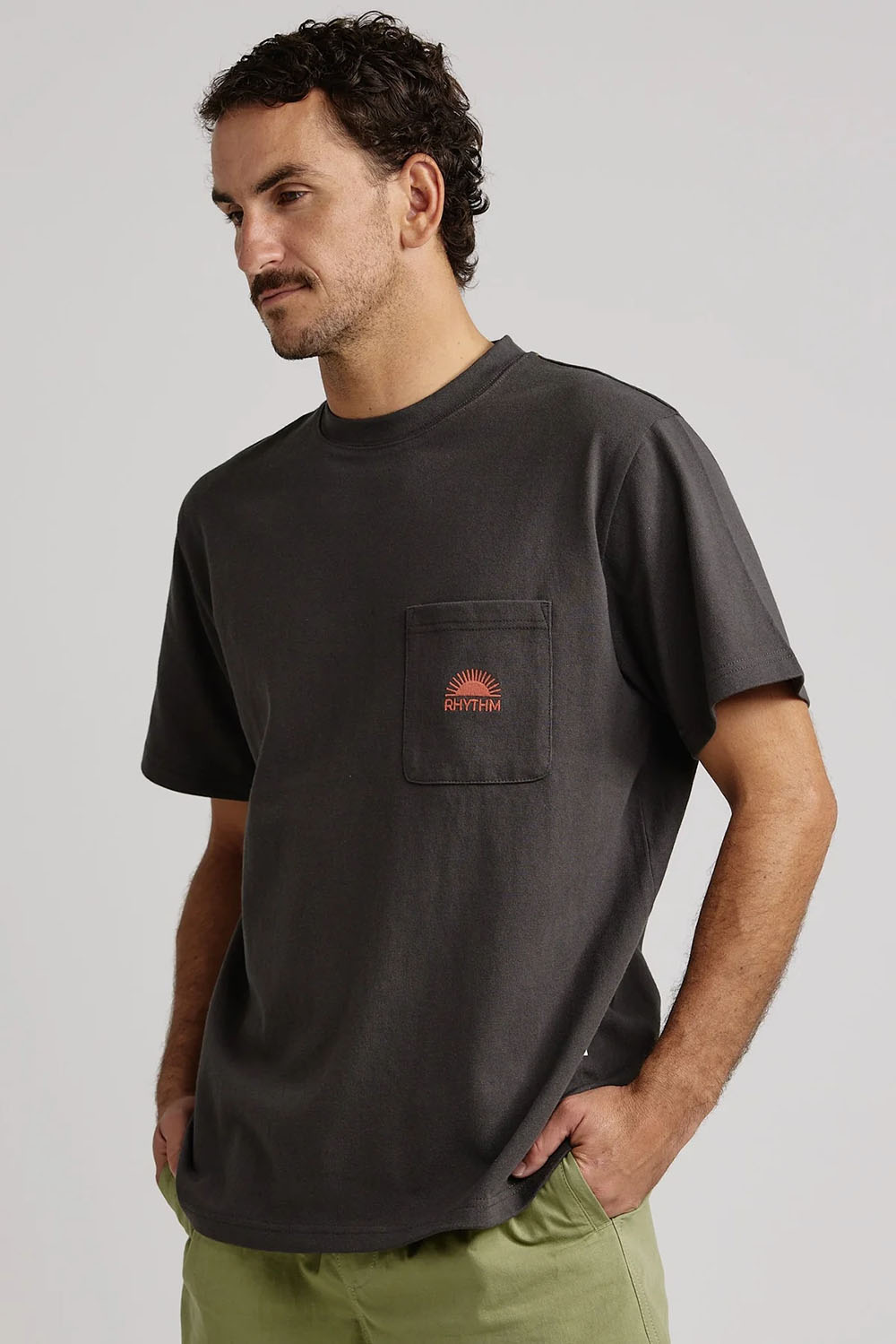 HEAVY VINTAGE PKT TEE Charcoal
