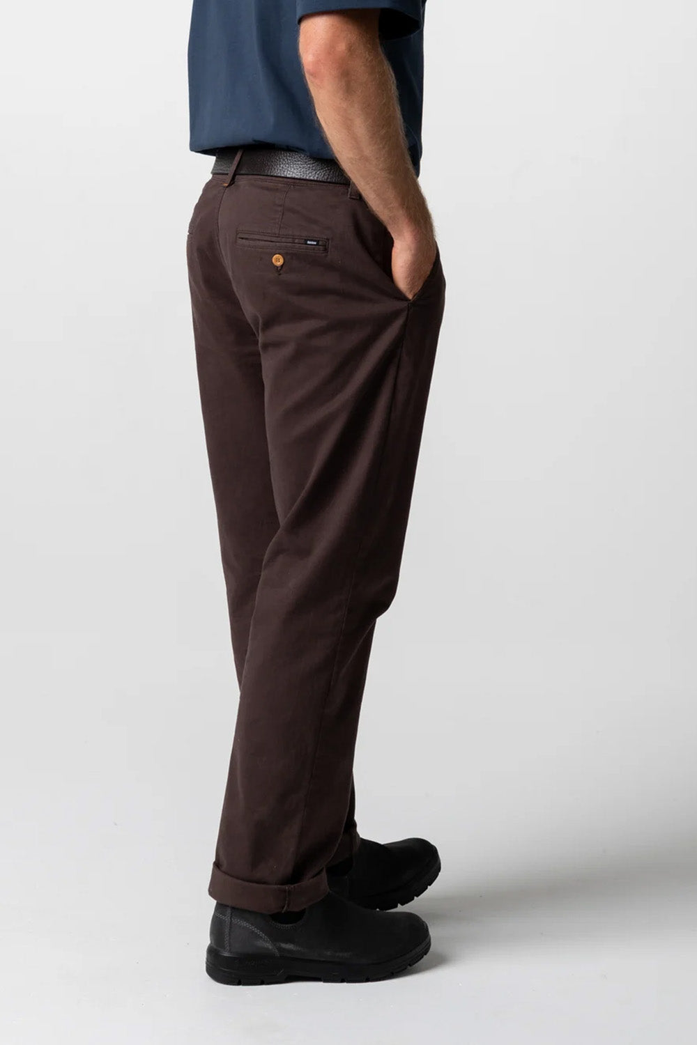 Finisterre - Rincon Straight Fit Chino - Burnt Umber - Model Back