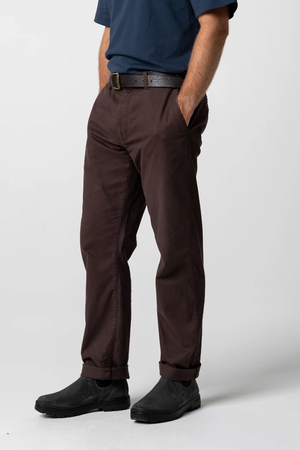 Finisterre - Rincon Straight Fit Chino - Burnt Umber - Model Front