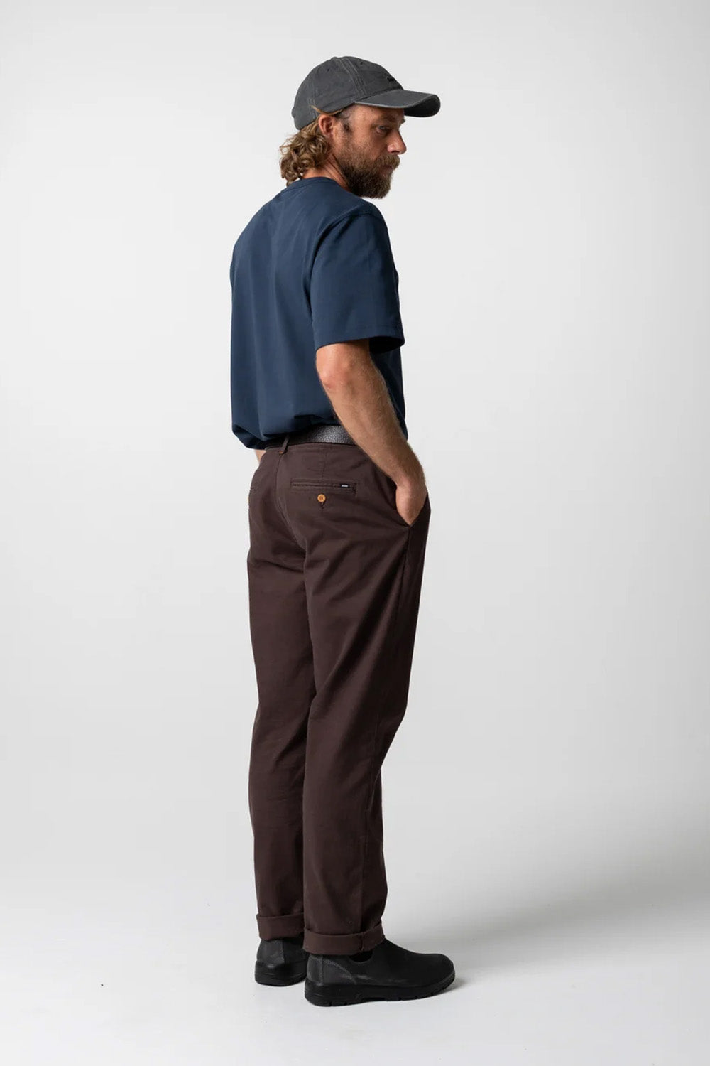 Finisterre - Rincon Straight Fit Chino - Burnt Umber - Model Side