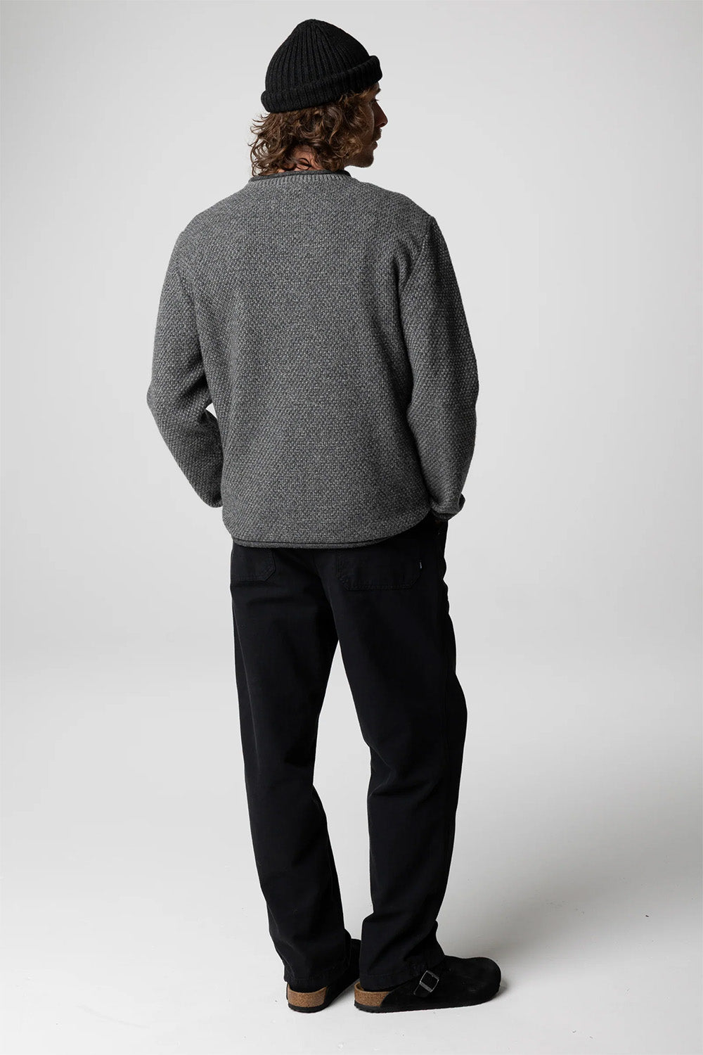 finisterre barents jumper grey marl back