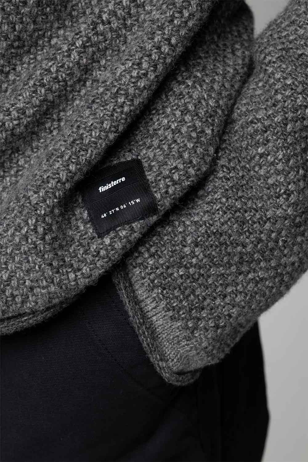 finisterre barents jumper grey marl sleeve