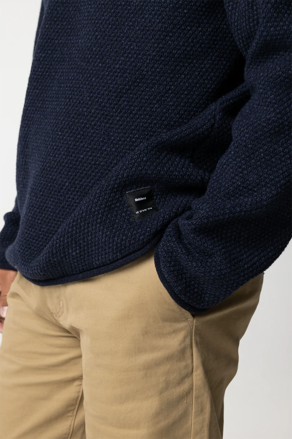 finisterre barents jumper indigo detail