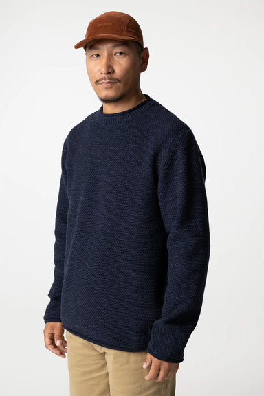 finisterre barents jumper indigo front
