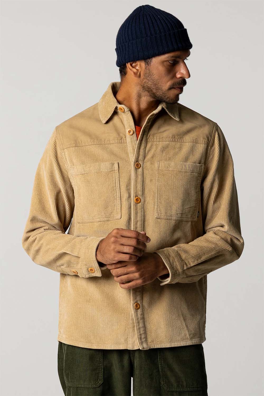 finisterre basset cord shirt flint