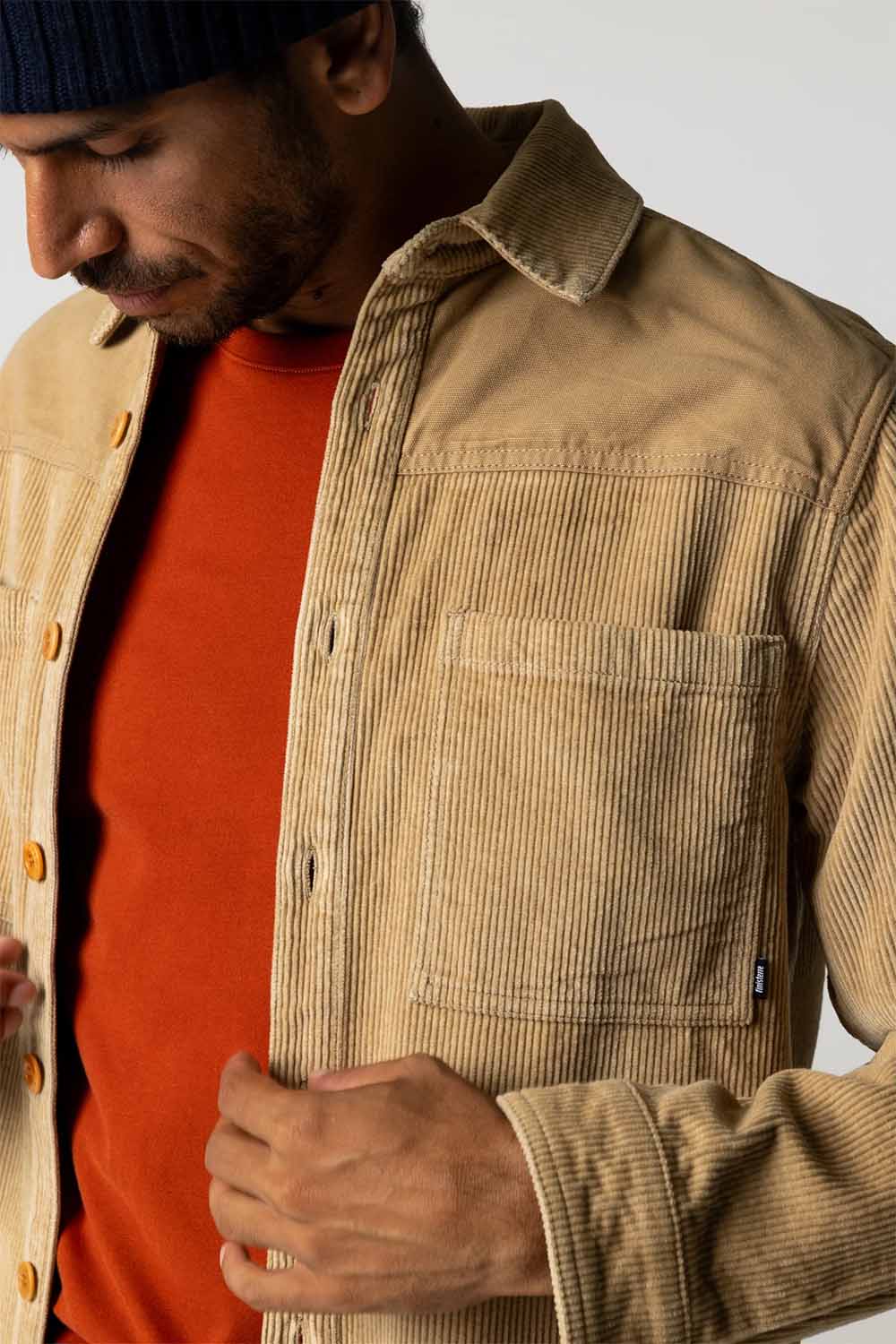 finisterre basset cord shirt flint detail