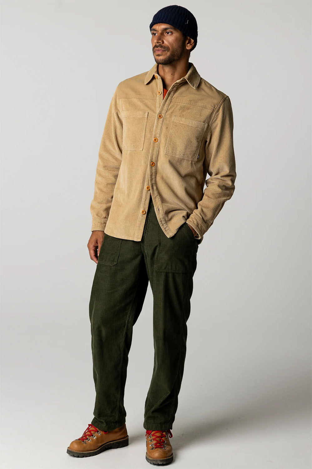 finisterre basset cord shirt flint front