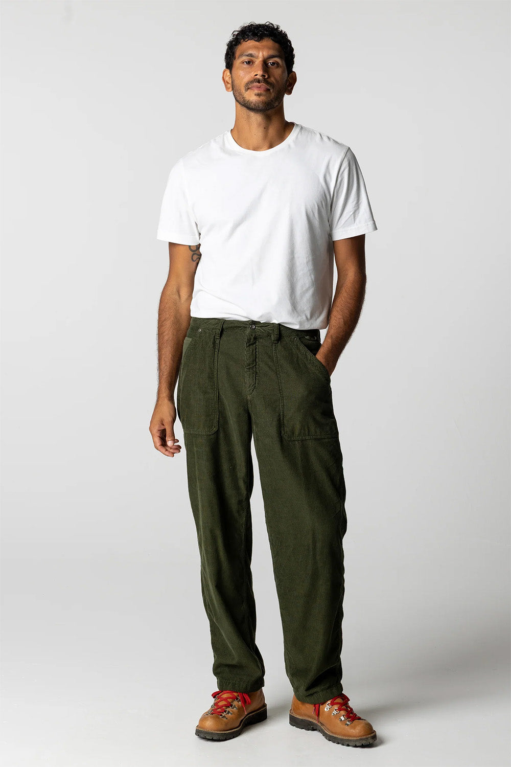 finisterre basset cord trouser timber green