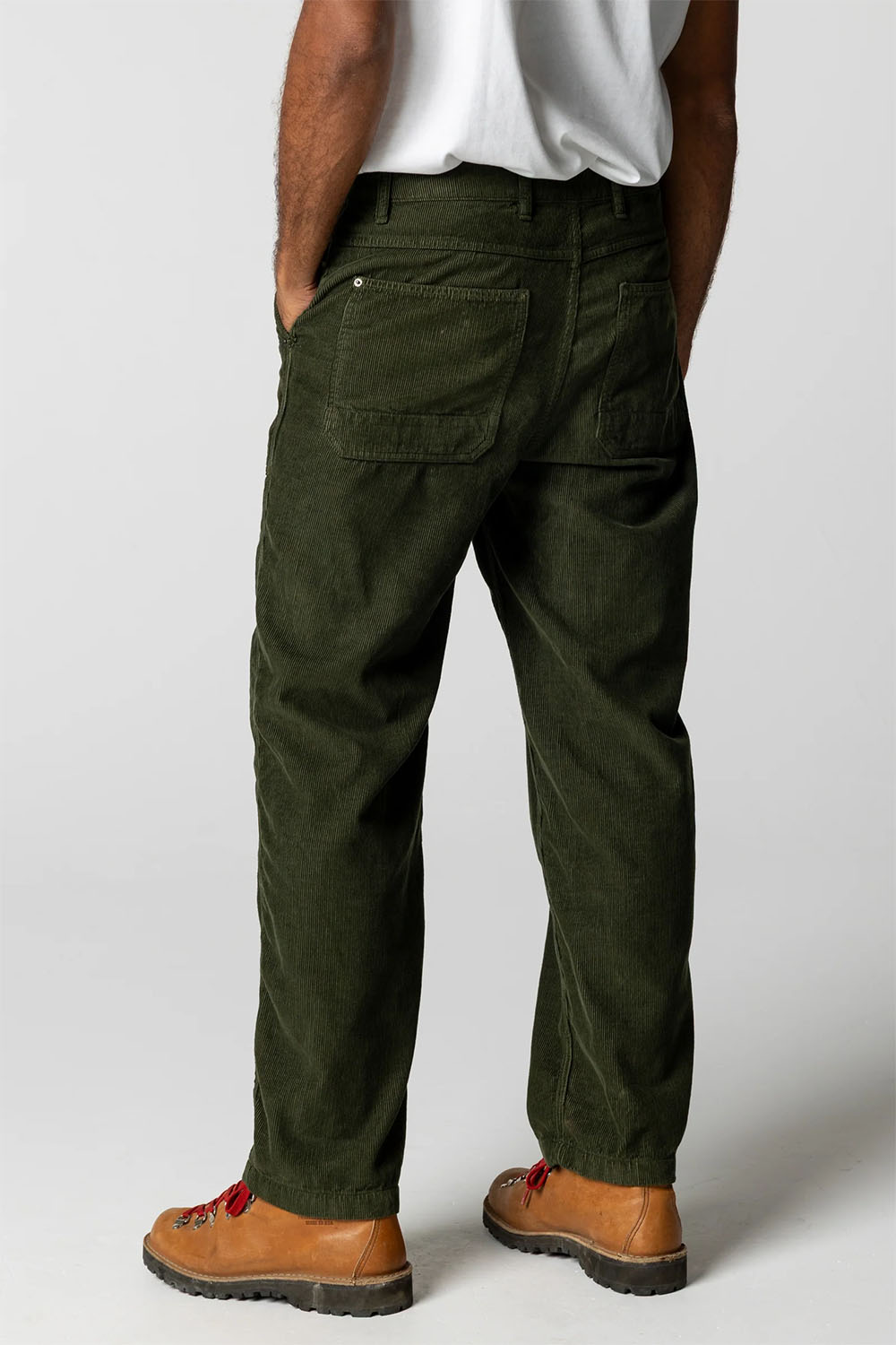 finisterre basset cord trouser timber green back