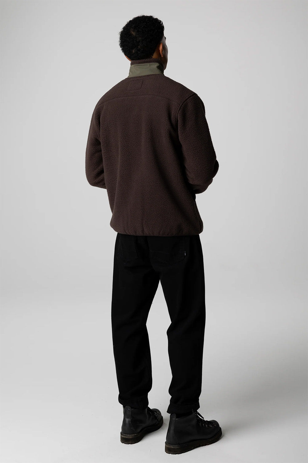 finisterre bolster fleece full zip burnt umber olive back