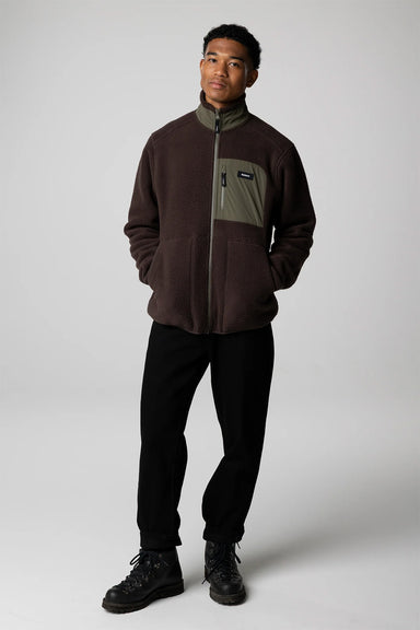 finisterre bolster fleece full zip burnt umber olive front