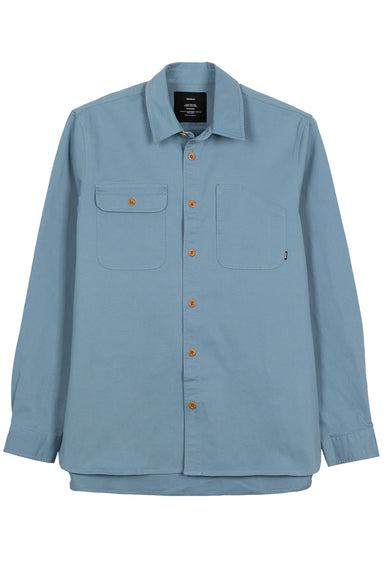 finisterre eddystone shirt bay blue flatlay
