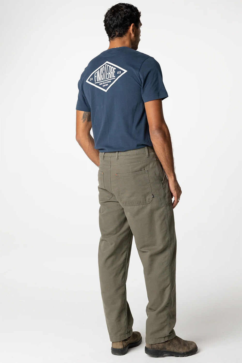 finisterre flannel lined basset trouser olive back