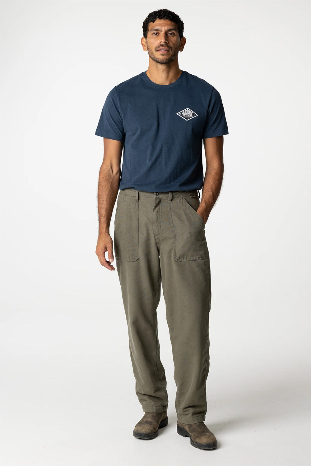 finisterre flannel lined basset trouser olive front