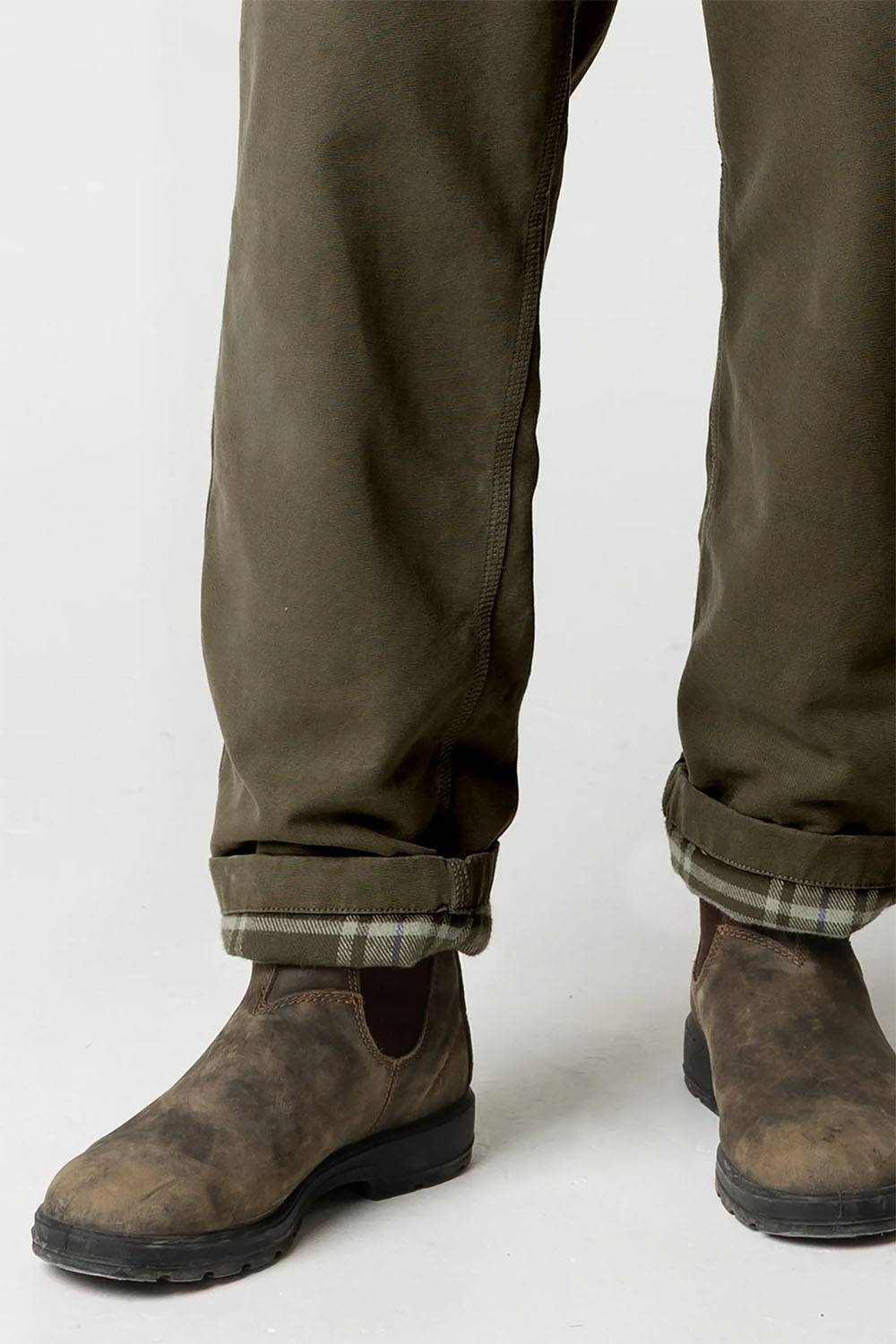 finisterre flannel lined basset trouser olive hem
