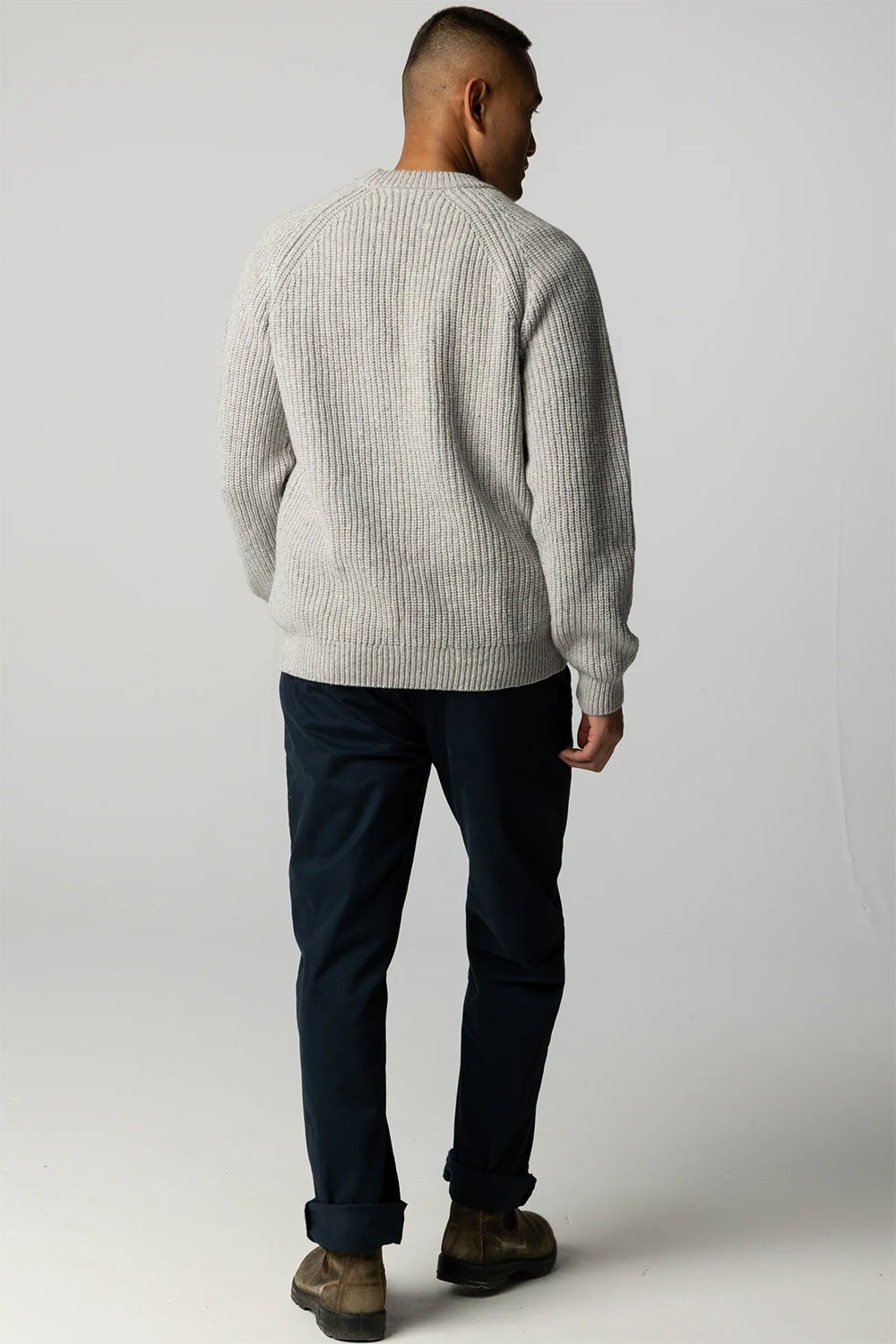 finisterre mora jumper grey marl back