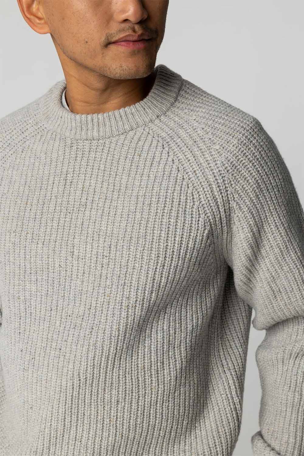 finisterre mora jumper grey marl detail