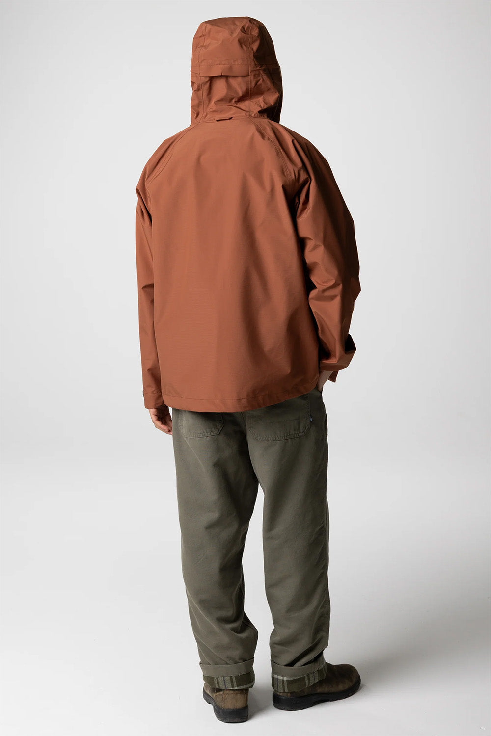 finisterre skybird rain jacket pecan back