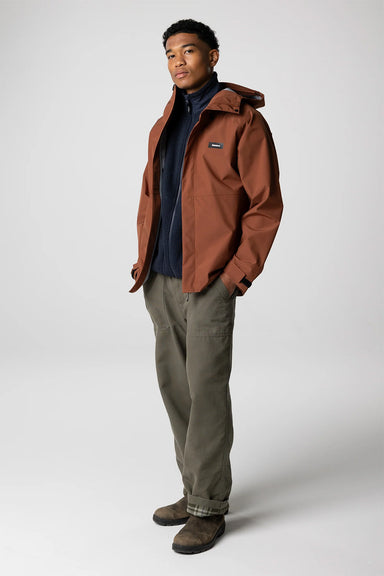 finisterre skybird rain jacket pecan front