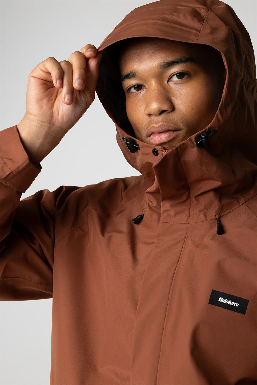 finisterre skybird rain jacket pecan hood