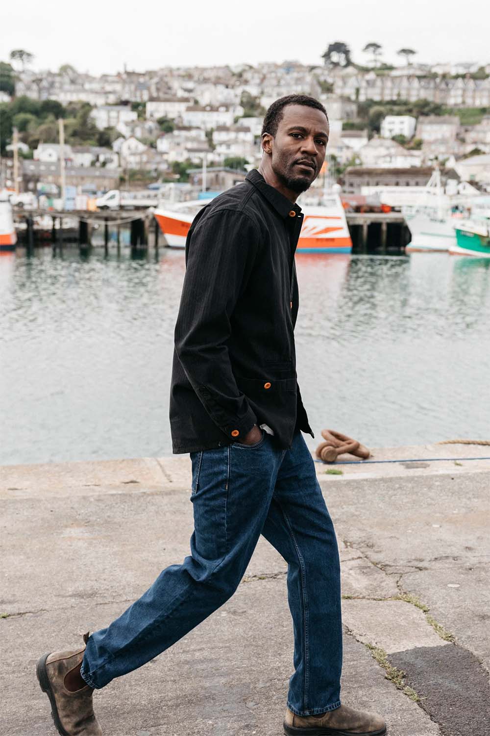 finisterre tonkin work shirt washed black side