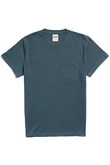 Bridge & Burn Organic Hemp Pkt Tee Storm Blue Flatlay