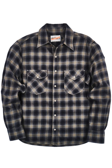 Freenote Cloth - Bodie - Navy Shadow Plaid - Flatlay Front