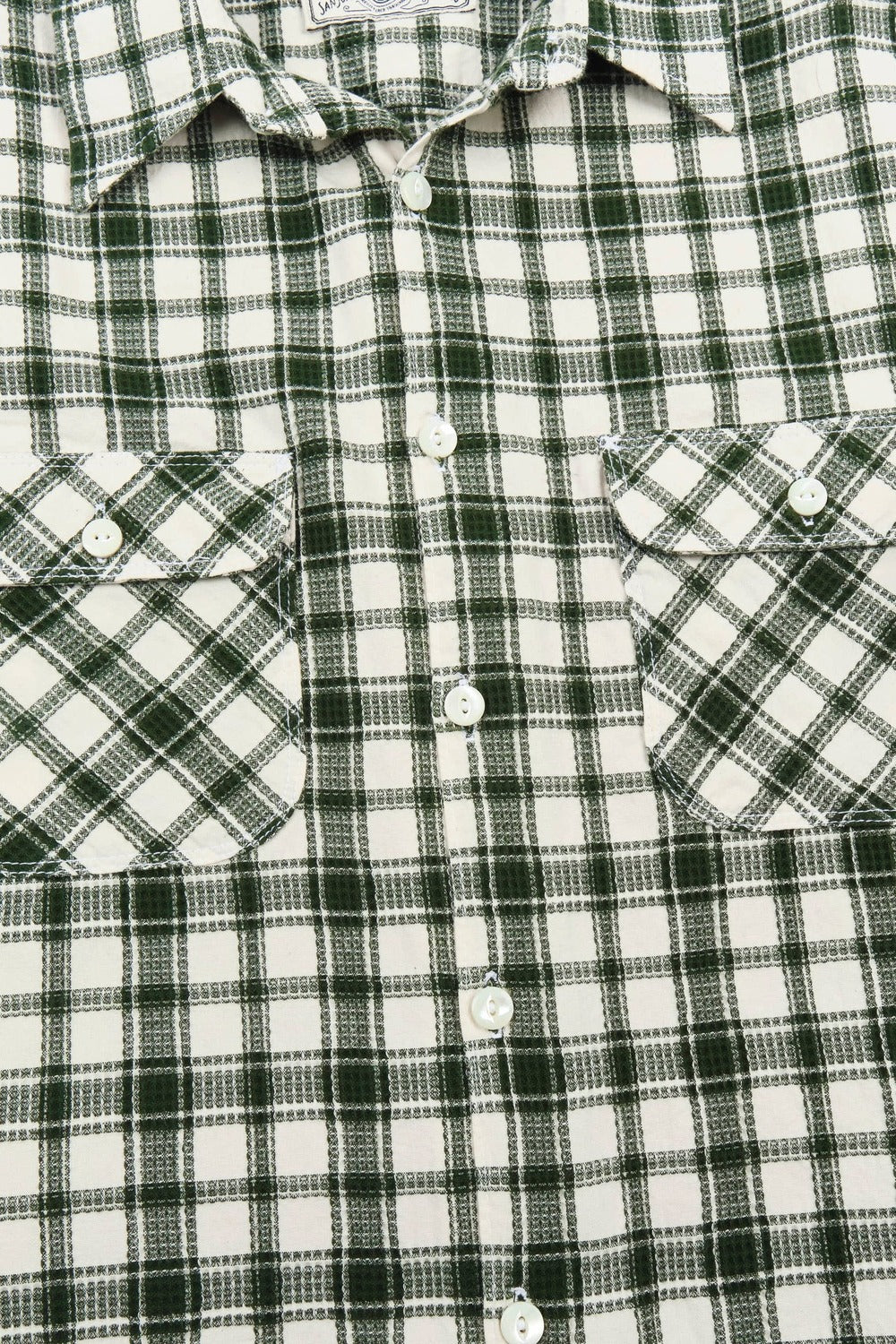 freenote benson ls cactus green plaid detail