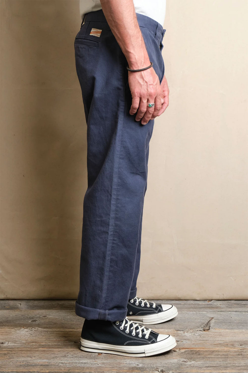 freenote deck pant navy side