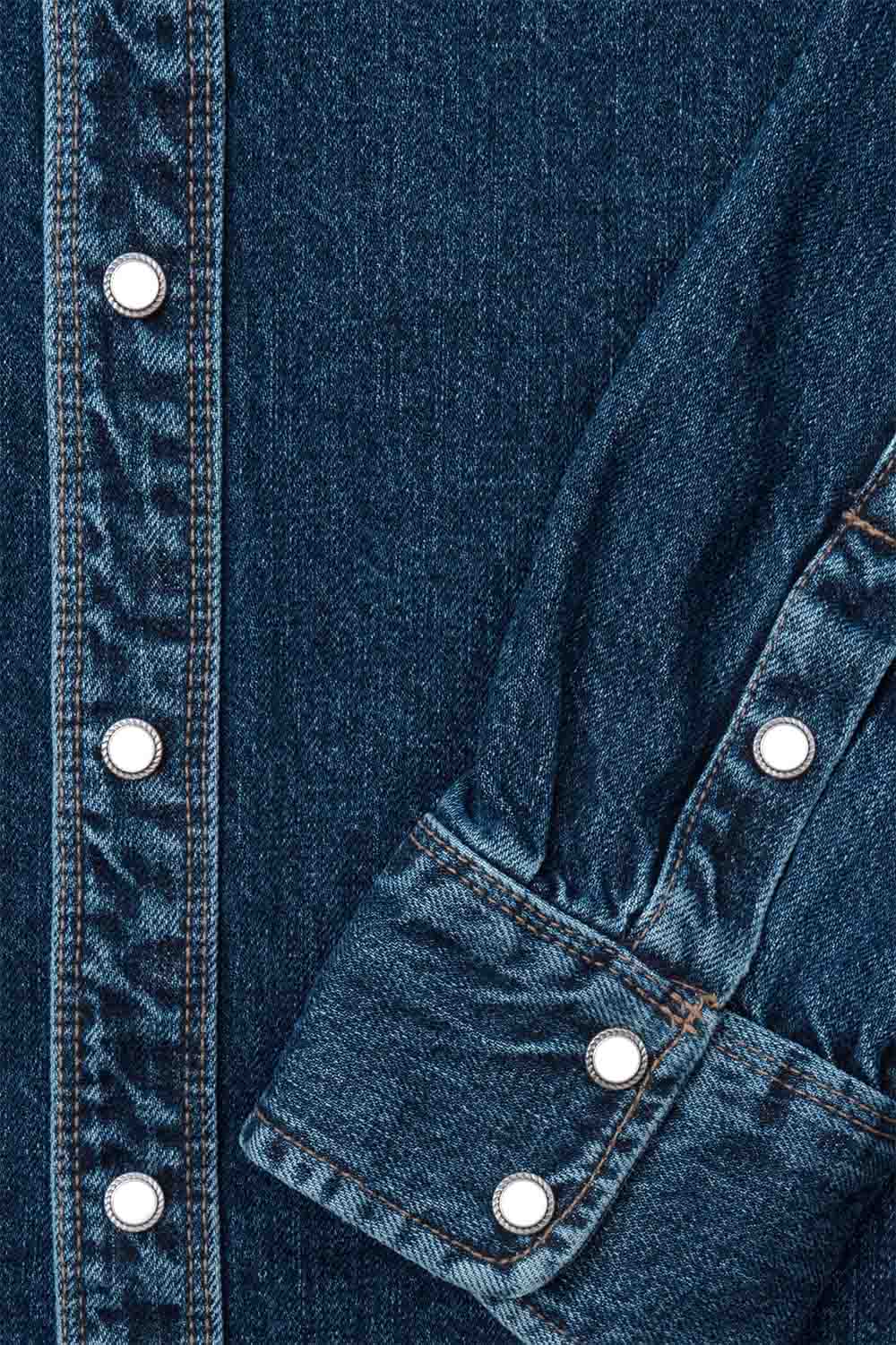 freenote modern western 11oz stonewash washed denim buttons