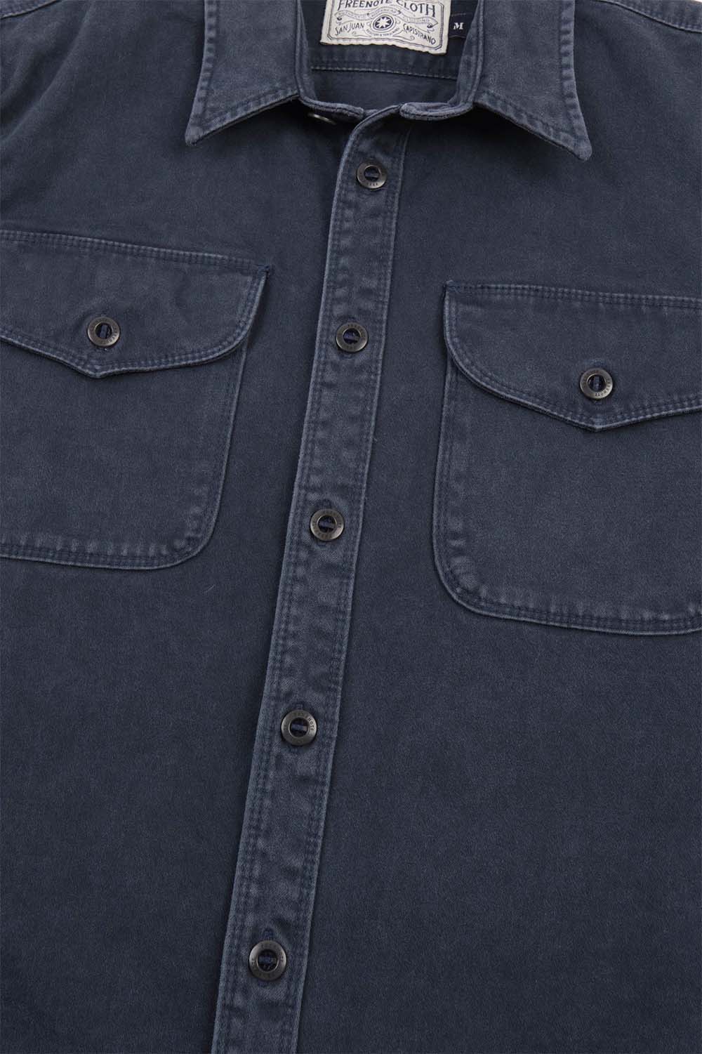 freenote utility shirt navy detail