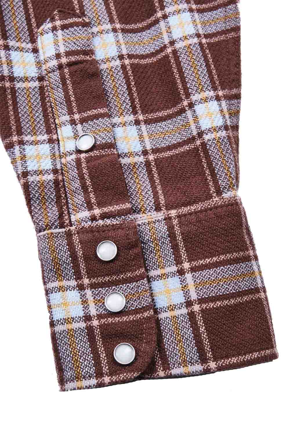 freenote western scout brown plaid sleeve