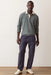 Marine Layer Sueded Rugby Polo in Balsam Green — Lifestyle view