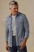 Faherty Legend Sweater Shirt in Navy Cream Pincheck — Front view