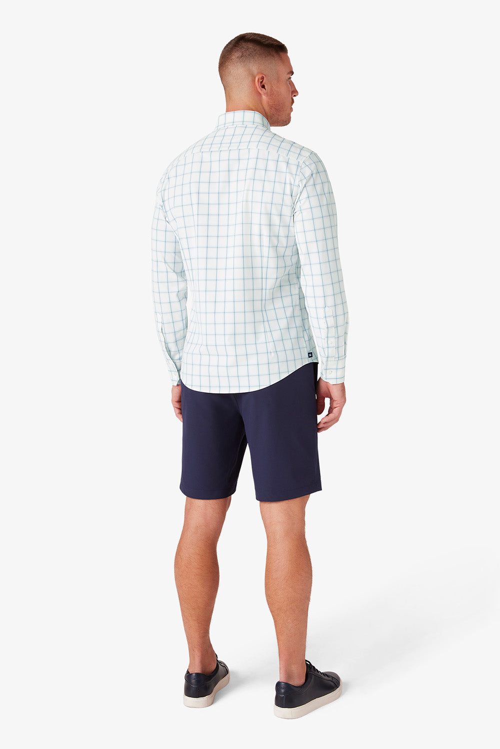 Mizzen + Main - Leeward LS - White Presido Plaid - Back