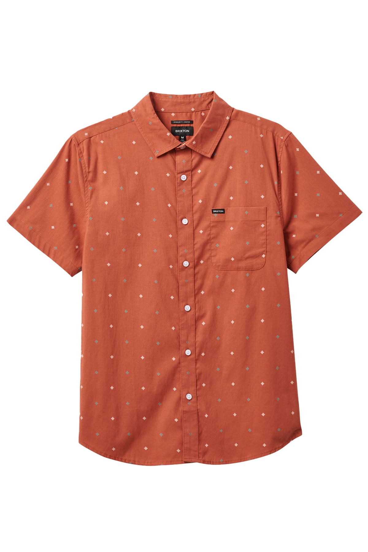 Brixton - Charter Print SS - Terracotta Pyramid - Flatlay