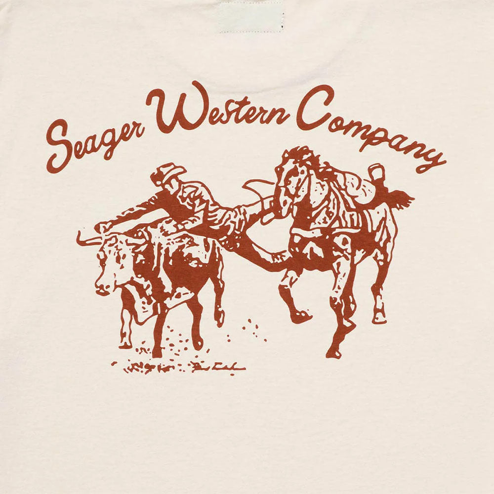 Seager - Los Rios Tee - Vintage White - Detail