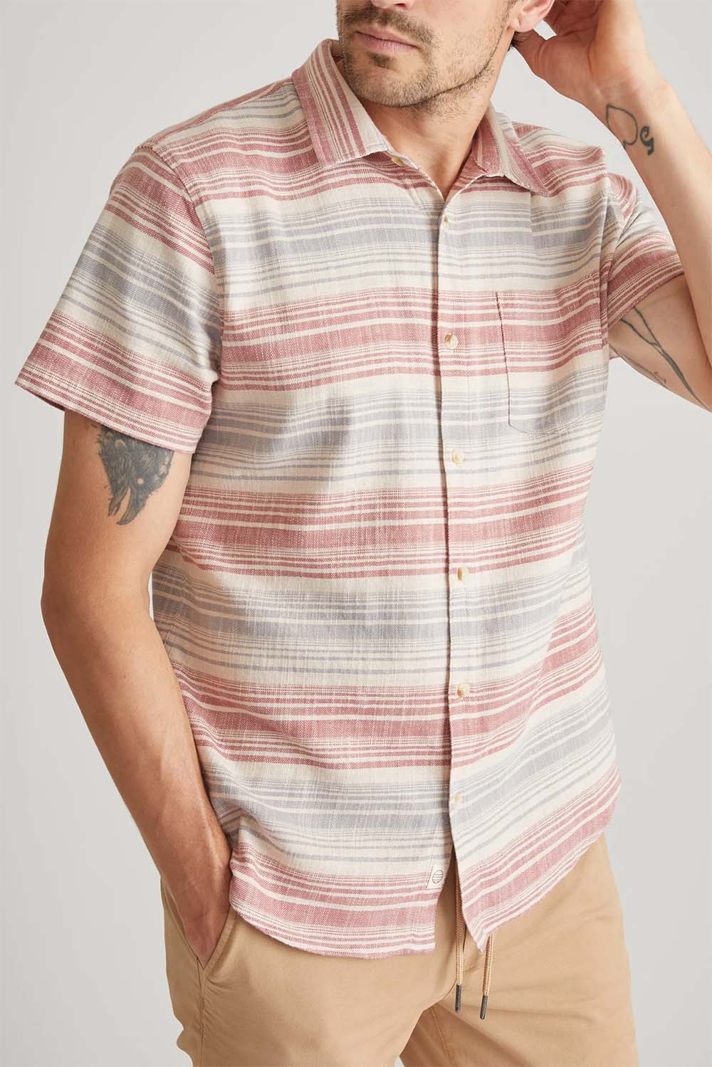 Marine Layer - Stretch Selvage Shirt - Warm Baja Stripe - Profile