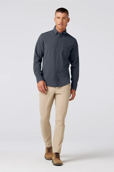 Mizzen + Main - City Flannel - Navy Heather - Front