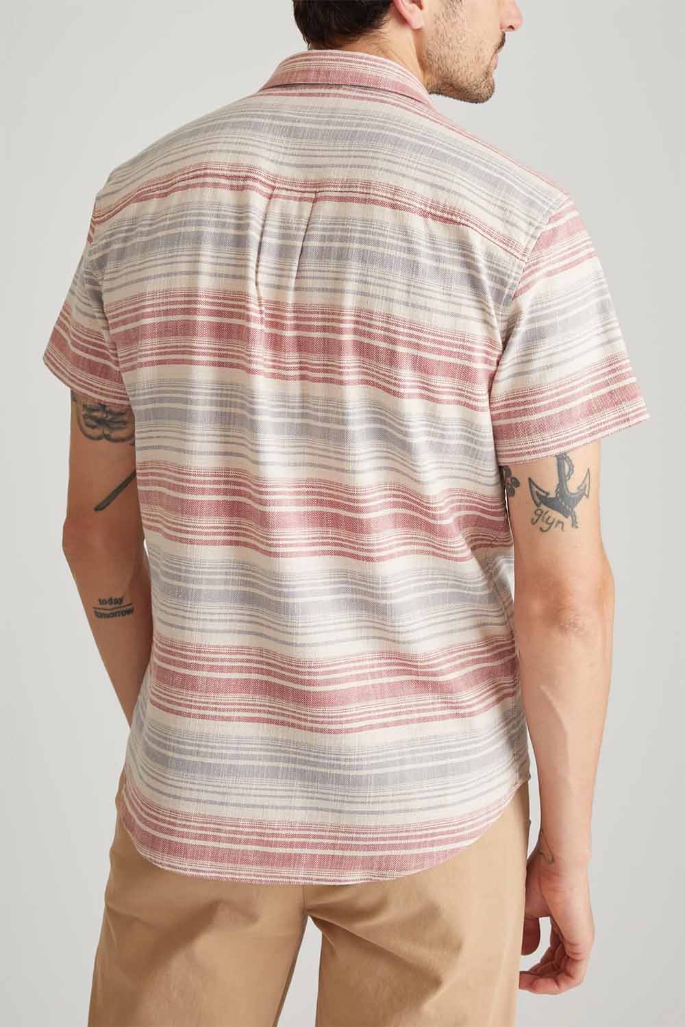 Marine Layer - Stretch Selvage Shirt - Warm Baja Stripe - Back