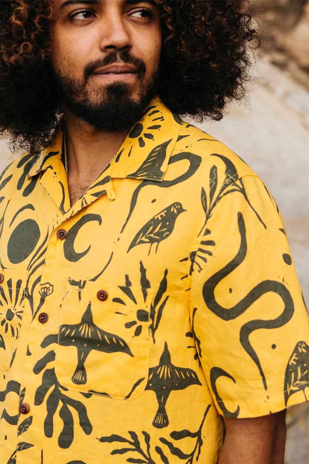 Finisterre - Atlas SS Shirt - Sundial/Olive - Detail